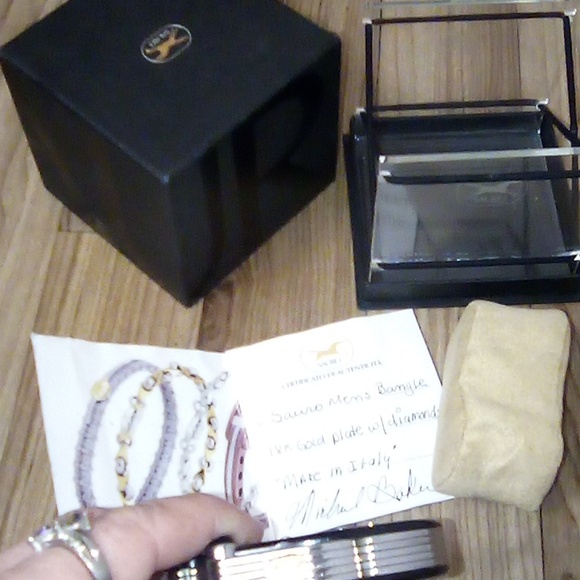 Sauro mens bracelet 18 kt gold plated with diamonds great condition - Picture 4 of 10